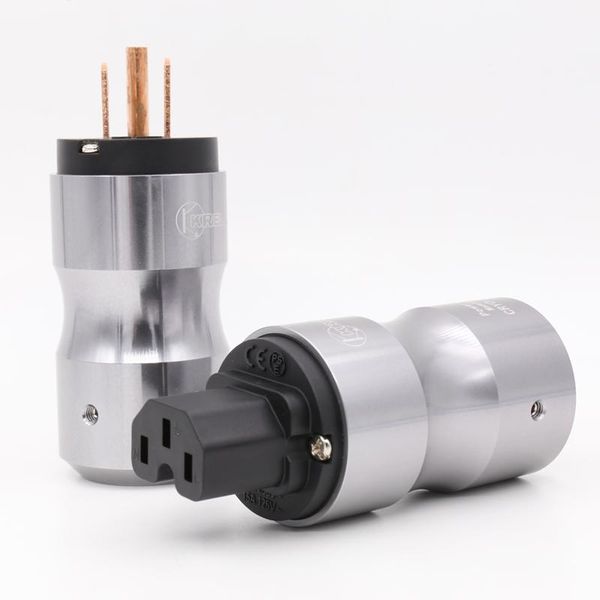 

smart power plugs pair hi-end red copper none-plated ac us plug connector, usa mains cord plug+iec female connector