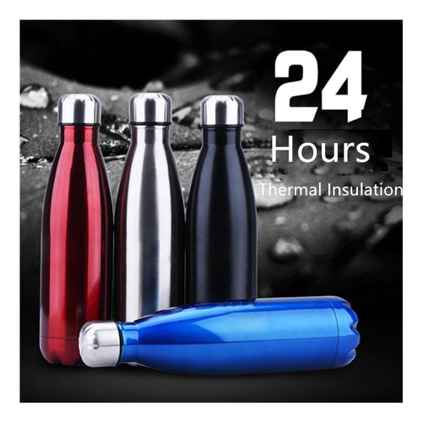 

water bottle fashion cola sport travel stainless steel vacuum cup electroplate office teenager student coloful pretty kettle