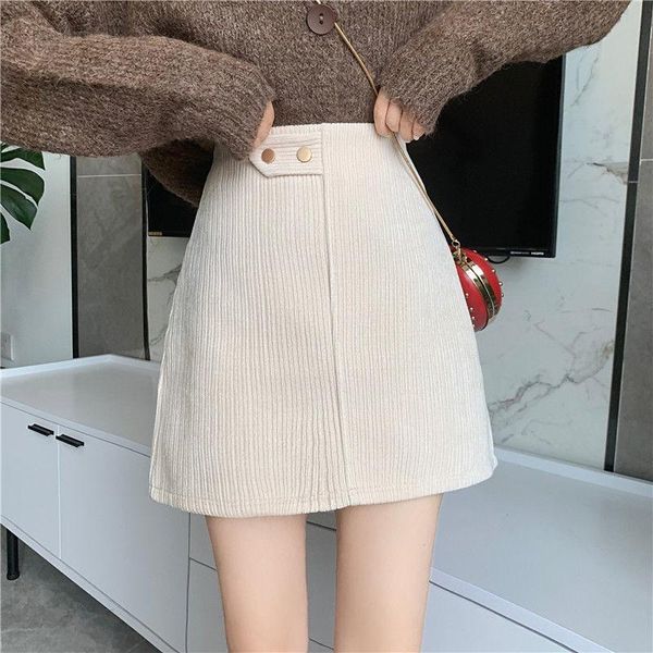 

skirts fall winter corduroy skirt for women high waisted thick warm short mini beige black skort skater faldas largas mujer