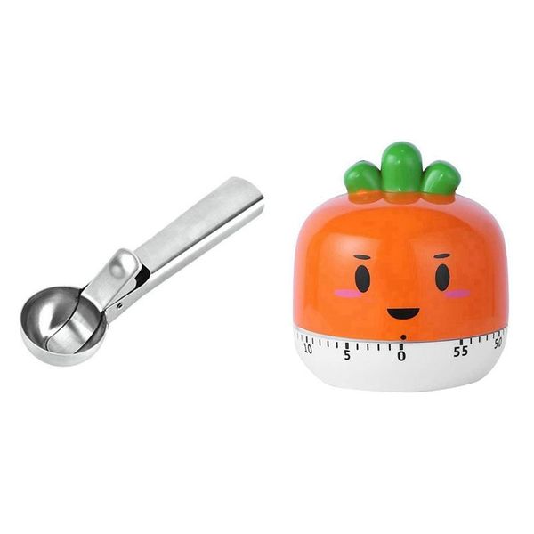 

baking moulds 2pcs stainless steel ice cream scoop with timer no batteries required 100% mechanical cute kitchen