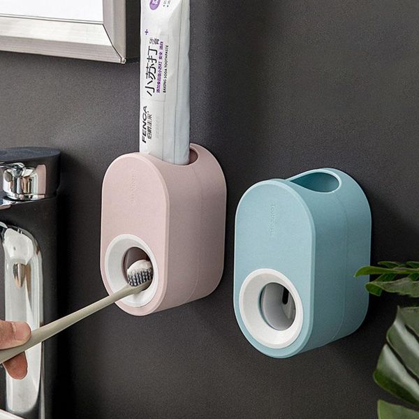 

toothbrush holders automatic toothpaste squeezing device set perforation-wall-mounted and rack squeezer