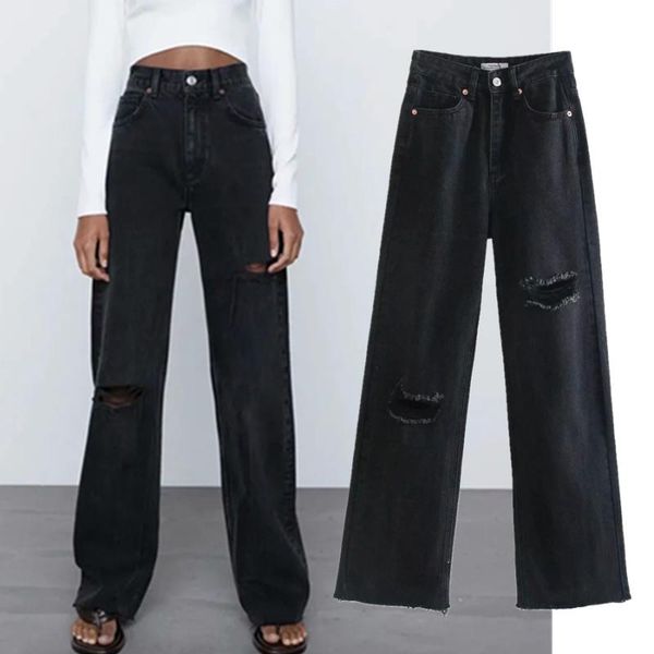 

women's jeans maxdutti ripped for women enlgand fashion high street vintage mom woman waist boyfriend, Blue