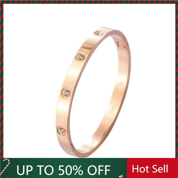 

fashion jewelry lover couple bracelet stainless steel gold color cross screw bracelets & bangles for men women jewelry, Black