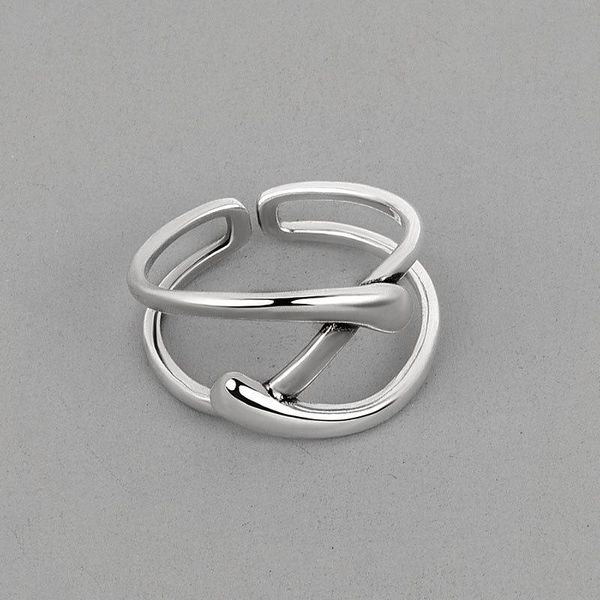 

wedding rings ihues minimalist irregular hollow ring simple wild geometric neutral open index finger sterling silver jewelry female, Slivery;golden