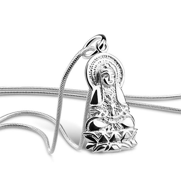 

chains chinese style female models 925 sterling silver necklaces religious pendants design solid clavicle necklace charm jewelry
