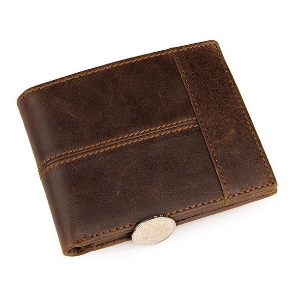 

wallets explosion retro male oil wax leather multifunctional wallet men's short cross section first layer cowhide, Red;black