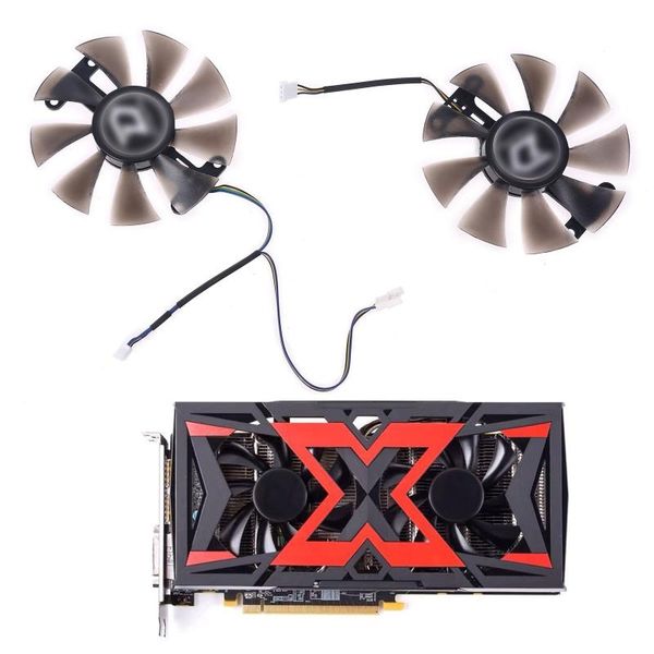 

fans & coolings 2x 85mm pld10015b12h 0.55a rx580 rx590 for powercolor dataland radeon rx 580 590 y98a