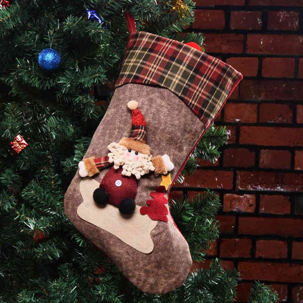 

christmas decorations large stockings santa claus supplies window display gift bag candy bag
