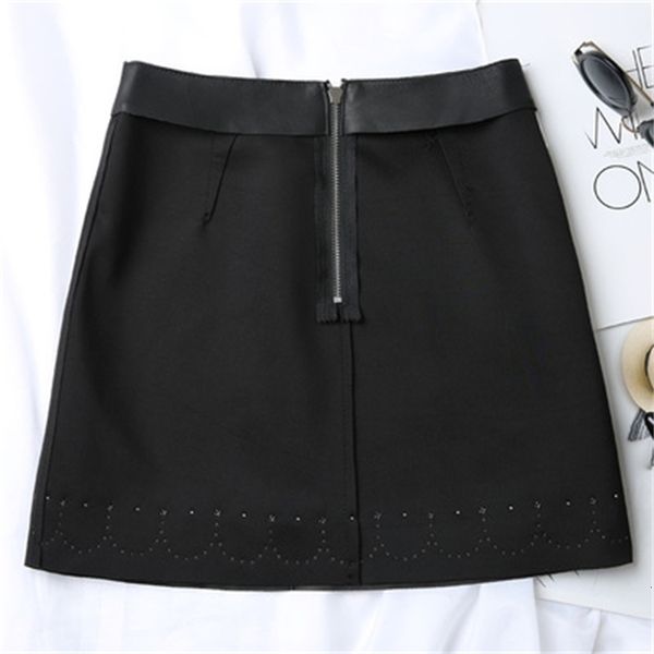 

2021 new fashion genuine royal sheep leather skirt j11 bzk8, Black