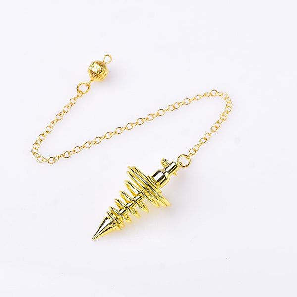 

decorative objects & figurines metal pendulum pendulos radiestesia pendulums for dowsing spiral cone antique gold silver color pyramid pendu