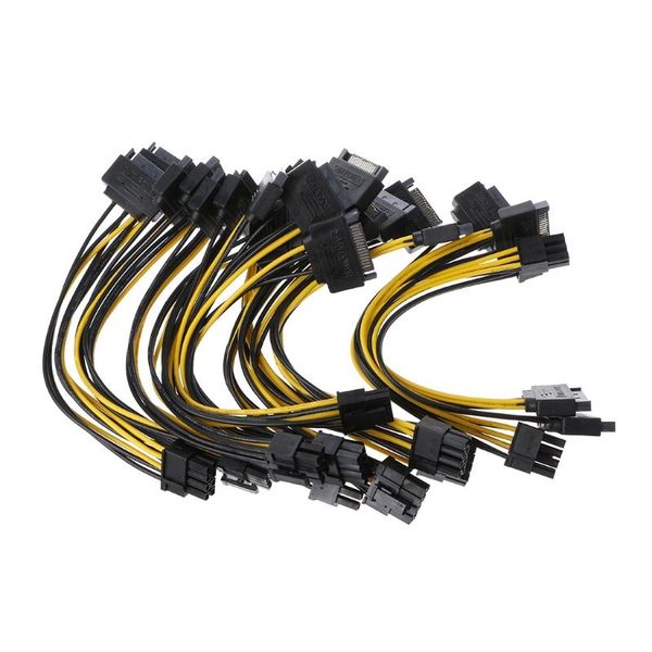 

computer cables & connectors 10pcs dual 15pin sata to pci-e 8pin (6pin + 2pin) ideo card power adapter cable w8ed