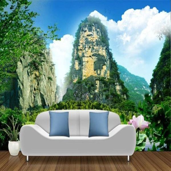 

wallpapers 3dcustomized mural large traditional chinese painting with water mountain behind tv sofa as background wallpaper in living room