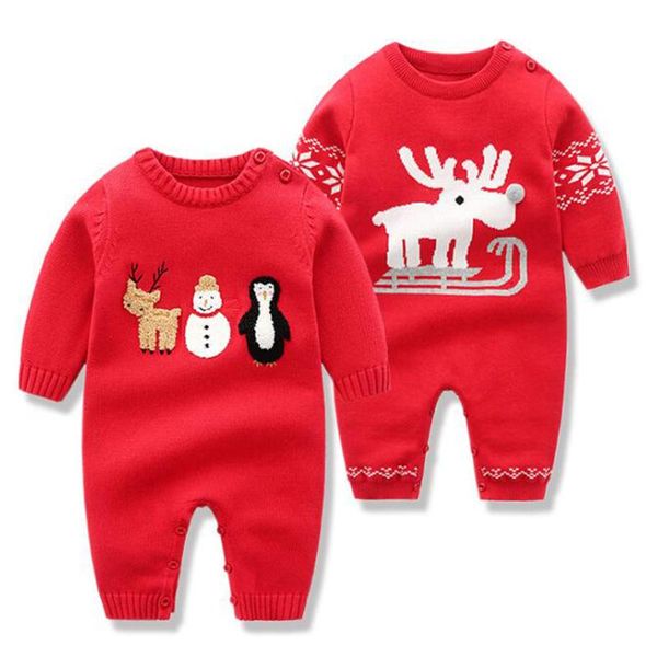 

clothing sets christmas deer born infant baby boys girls rompers spring autumn kids boy girl long sleeve clothes, White