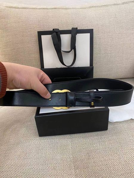 

men's belt women's belt big gold buckle big silver buckle leather classic belt black 3.8cm wide band box 5aaaa rszjazjsz, Black;brown