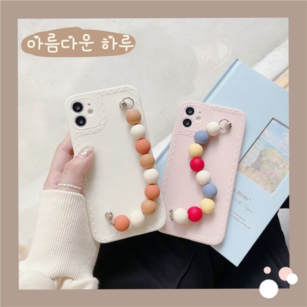

cute colourful beads wristband cases for iphone 11 pro max xr x xs max 7 8 plus soft silicone luxury bace for girls cover coque