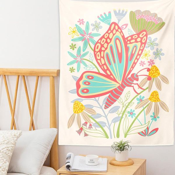 

tapestries butterfly tapestry plant flower wall decor home boho witchcraft room