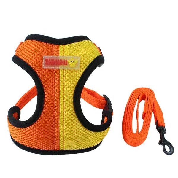 

dog collars & leashes grid breathable 7 colors pet vest harnesses solid simple chest strap leash for chihuahua harness