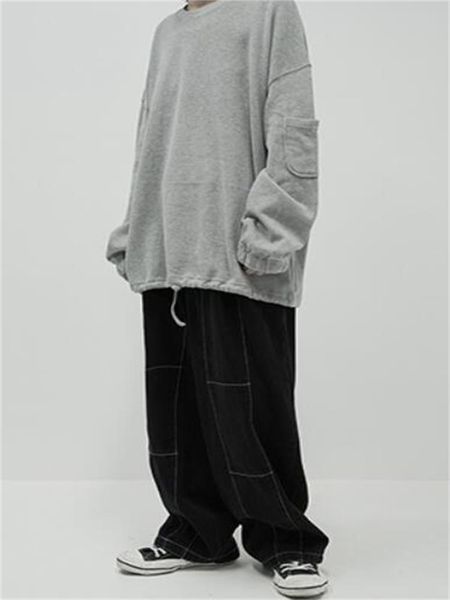 

men's hoodies & sweatshirts long sleeve hoodie spring and autumn yamamoto style fashion trend couples with the same casual loose large, Black