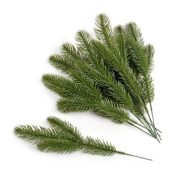 

decorative flowers & wreaths home garden decoration pine artificial needle indoor fake plant diy green christmas tree leaves