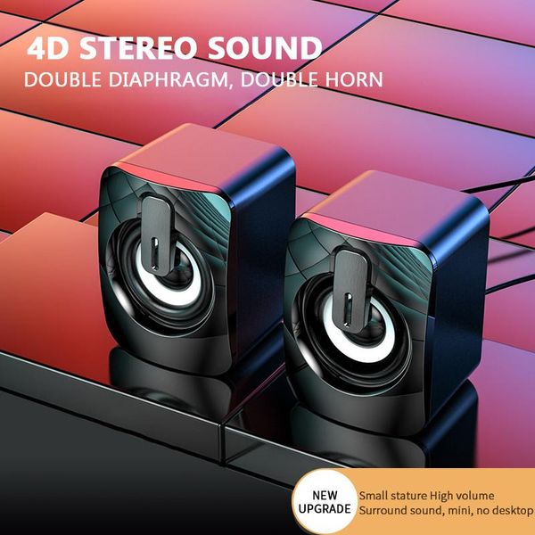 

portable speakers home theater mini speaker usb wired 3d stereo sound bass surround loudspeaker for pc lapphone music players