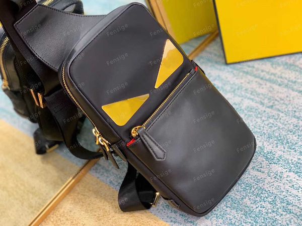 

mens cross body bags outdoor packs check bag fashion black ladies leather backpack yellow eyes, Red;black