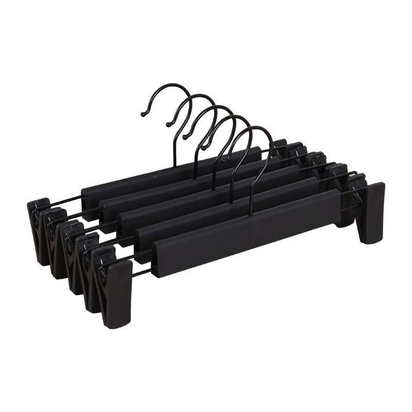

hangers & racks 10 pcs premium clothes hanging hooks set with strong non-slip adjustable clip polished 360 degree swivel anti-rust black