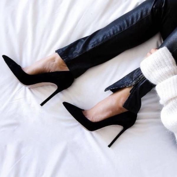 

dress shoes small black pointed thin heel high heels women 2021 autumn temperament versatile work