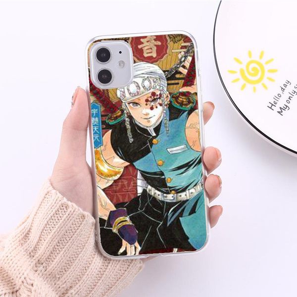 

kimetsu no yaiba cartoon with hood animation printing mobile phone case clear pattern not easy to fade