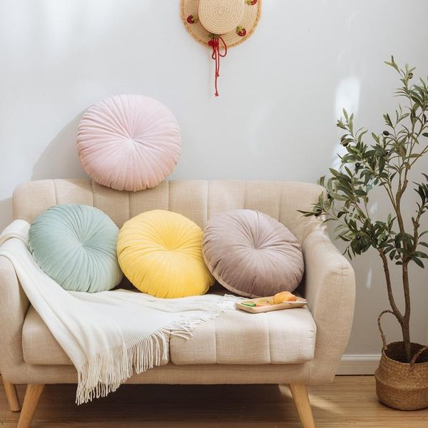 

cushion/decorative pillow lunch breaks children's plush toys nordic pure velvet pumpkin office chair round throw cushion