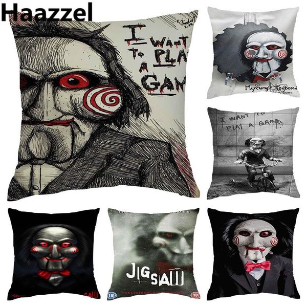 

cushion/decorative pillow saw jigsaw killer horror 3d printing sofa cushion cover covers happy campers home decor touring cars case