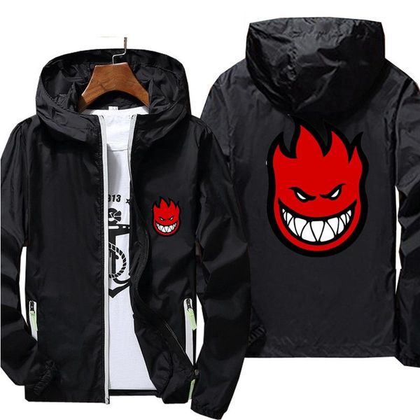 

men's jackets men's spitfire zombie wheels bomber jacket plus size thin windbreaker skin ultra light slim fit pilot hooded coat c, Black;brown