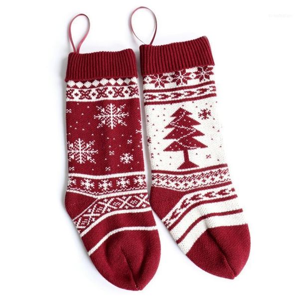

christmas decorations 18inch knitted stockings gift holders xmas tree fireplace hanging ornaments seasonal decorations1