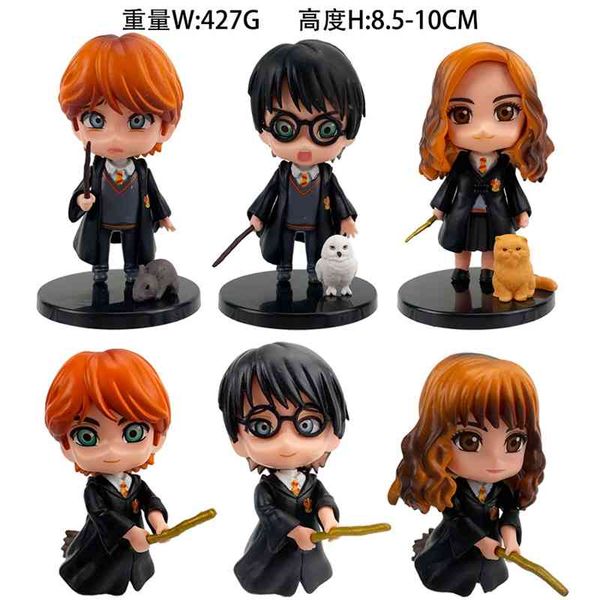 

6 harry's magic school cartoon characters hermione portron magic model toys