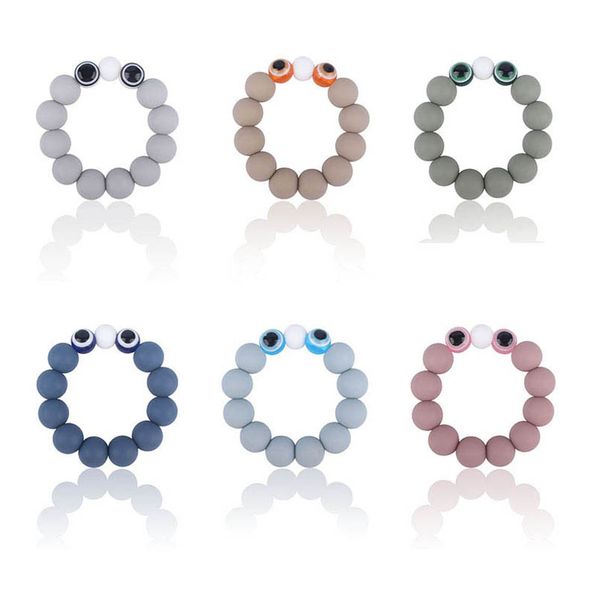 

baby pacifiers infant feeding silicone teething beads newborn teeth practice toys food grade soother teether kids chew toy bracelet b8896