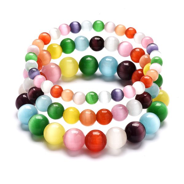 

colorful opal bracelet fashion women's hand beads purchase special, Black