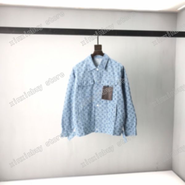 

21ss mens women designers denim jackets paris jacquard reflective tape letter letters clothes streetwear coats outerwear long sleeve men clo, Black;brown