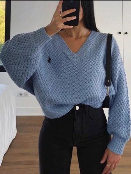 

women's sweaters jchb spring and autumn fashion v-neck loose women harajuku oversized sweater fall for, White;black