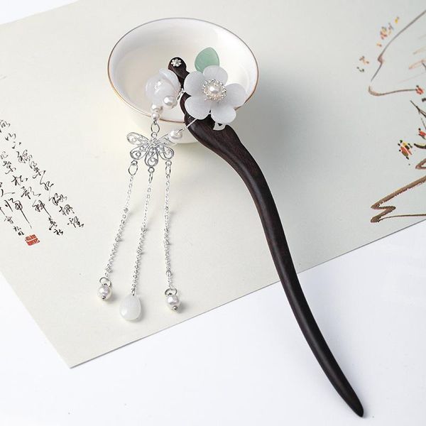 

hair clips wood sticks vintage flower chopsticks hanfu hairpin retro hairpiece for women ma