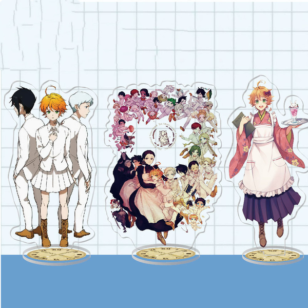 

the promised neverland keychain woman cartoon key chain men anime cute figure standing keyring jewelry fashion metal llaveros, Silver
