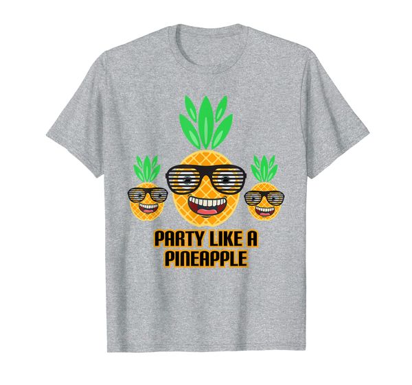 

party like a pineapple love thug pine funny tropical fruit t, White;black