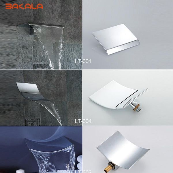 

bakala wholesale and retail wall mounted bathroom tub waterfall spout square-round faucet spout chrome finish brass