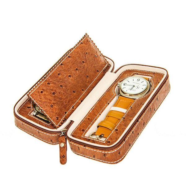 

watch boxes & cases 2 slots luxury fashion men home black color pu leather box storage for watches 0908-08, Black;blue
