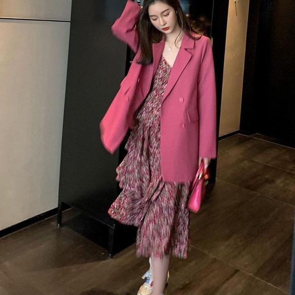 

women fashion long sleeve coat women elegant double breasted jacket female ladies peonfly new 2021 korean style blazer jacket, White;black