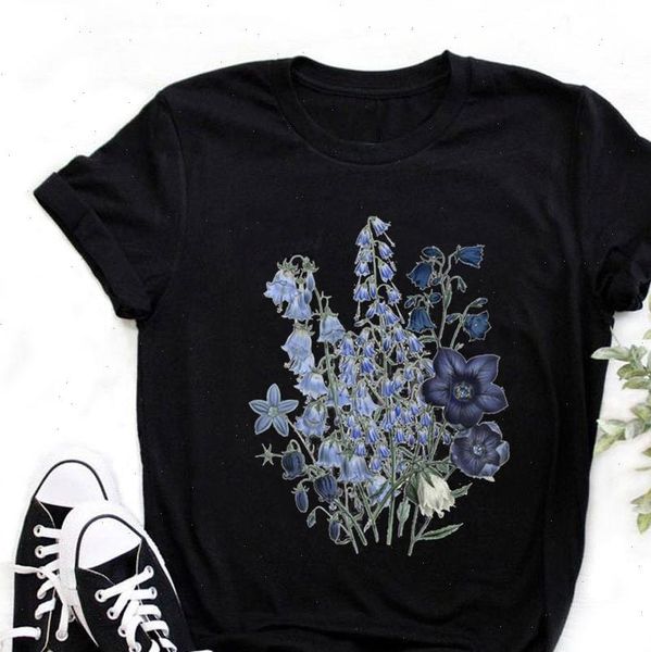 

women flower lady fashion short sleeve aesthetic t shirt girl summer graphic female ladies 90s harajuku clthes drop ship, White