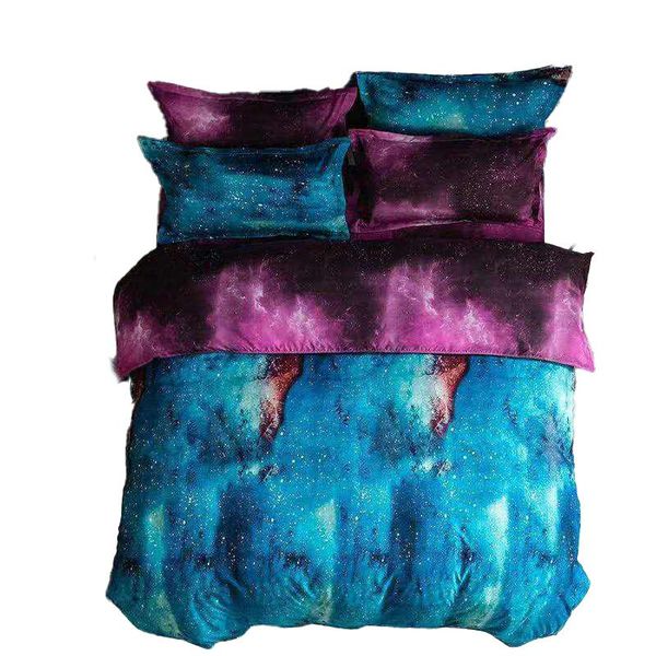 

bedding sets romanzo 3pcs/set 3d galaxy set outer space quilt cover  home textiles blue purple universe duvet