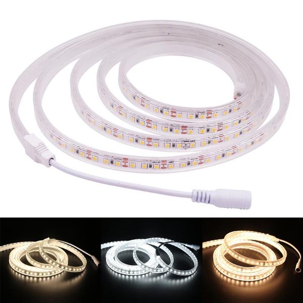 

2835 led strip light 12v 24v flexible tape ribbon ip67 waterproof 120leds string lamp with dc connector warm natural white 4000k