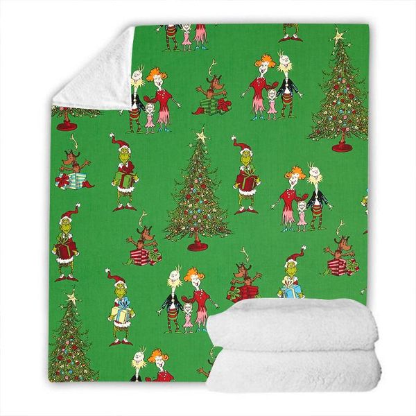 

blankets abstract cartoon christmas monster 3d print velvet home sofa sherpa blanket for beds warm fleece camping quilt