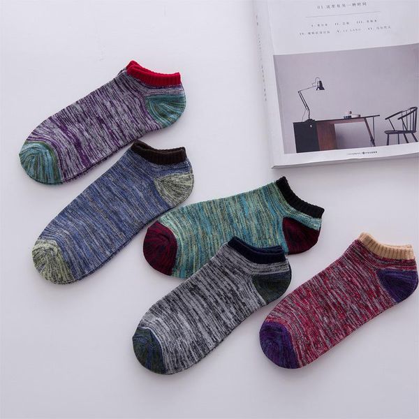 

men's socks boat striped shallow retro, Black