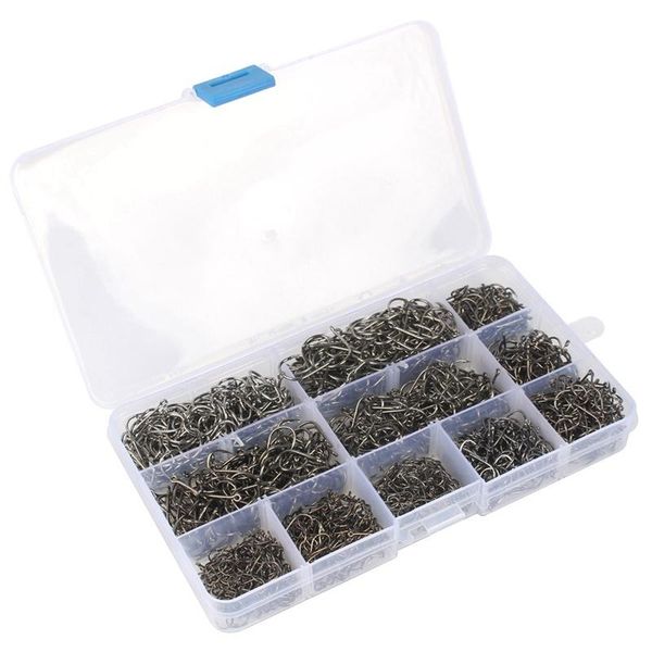 

1600 pcs/box fishing hooks stuff high carbon steel catfish circle hooks mixed size barbed jig hook for saltwater fishing