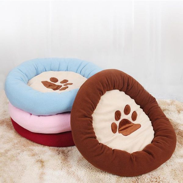 

kennels & pens foot printed pet dog bed warming house waterproof soft fleece nest baskets winter warm kennel for puppy cat cama perro
